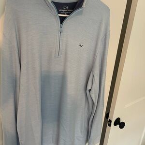 Vineyard Vines Men's Sky Blue Zip-Up Sweater